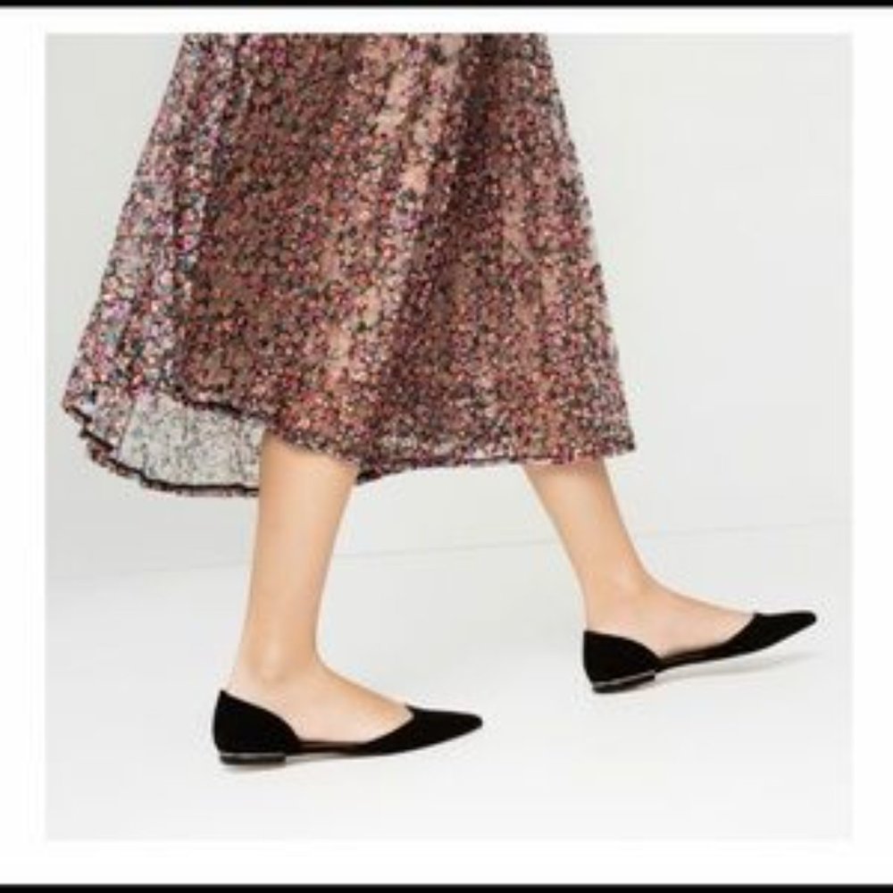 Zara Basics D'Orsay Pointy Toe Black Flats